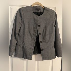 Black and white small check suit jacket